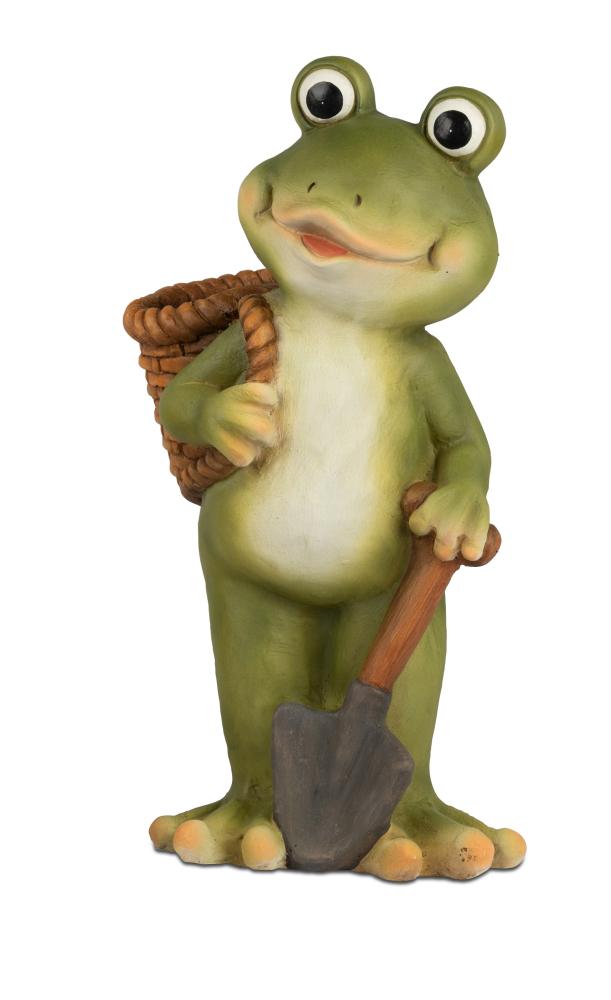 Frosch mit Korb auf dem Rücken 43 cm - Charmante Frühlingsdeko